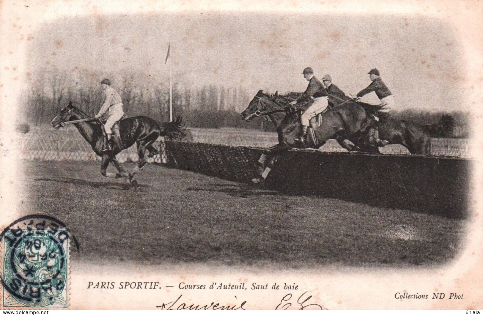 F 21499 PARIS SPORTIF  COURSES D AUTEUIL Saut De Haie     ( 2 Scans) Chevaux, Jockey, Hippodrome  ) - Paardensport