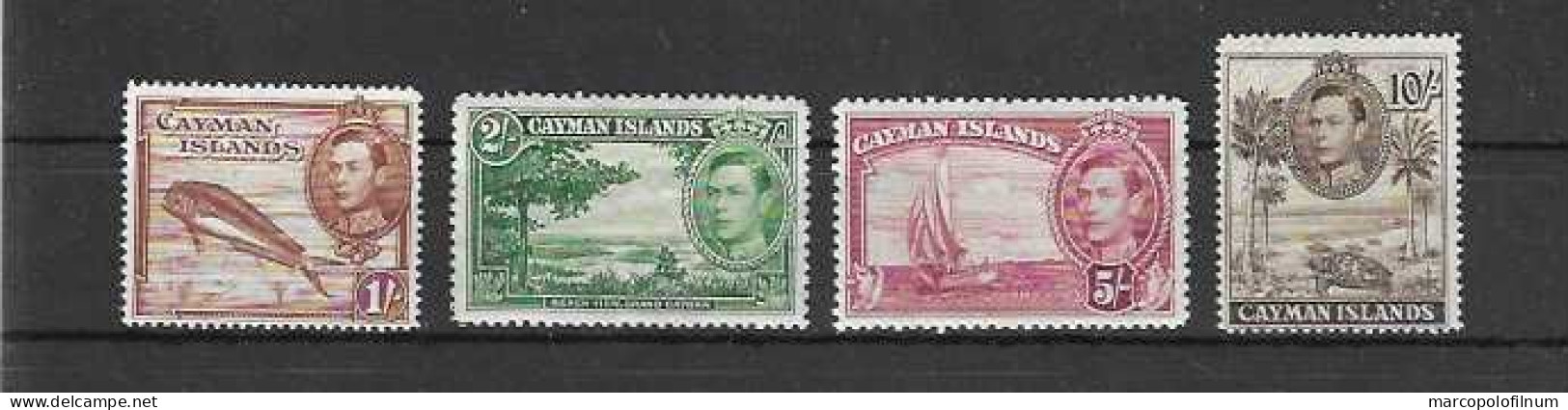 1938 - CAYMAN ISLANDS - CAT. ST.GIBBONS 123/126 - THE LAST VALUES OF THE SET - SLIGHTLY HINGED - - Cayman Islands