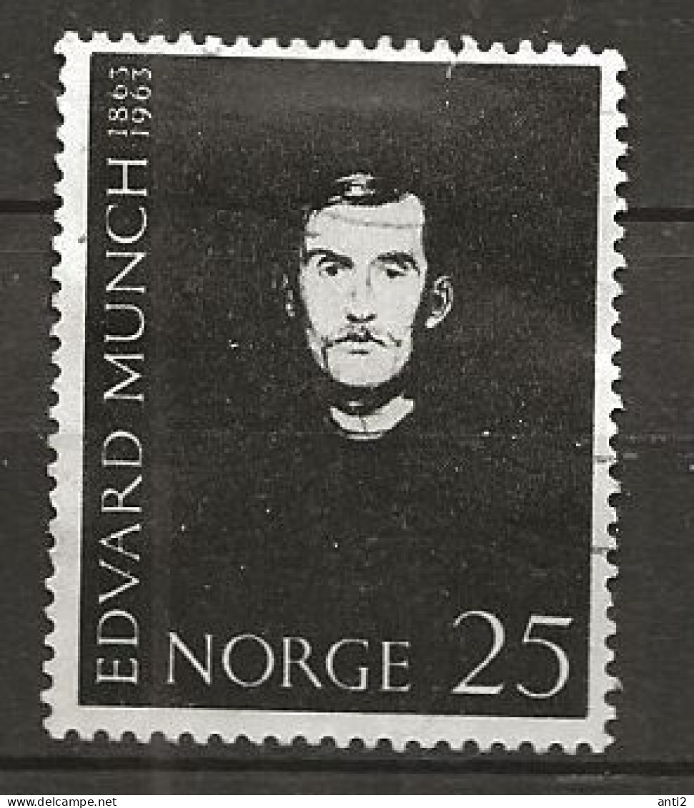 Norway 1963 100th Birth Anniversary Of Edvard Munch, Painter, Self-portrait.  Mi 508 Cancelled(o) - Used Stamps