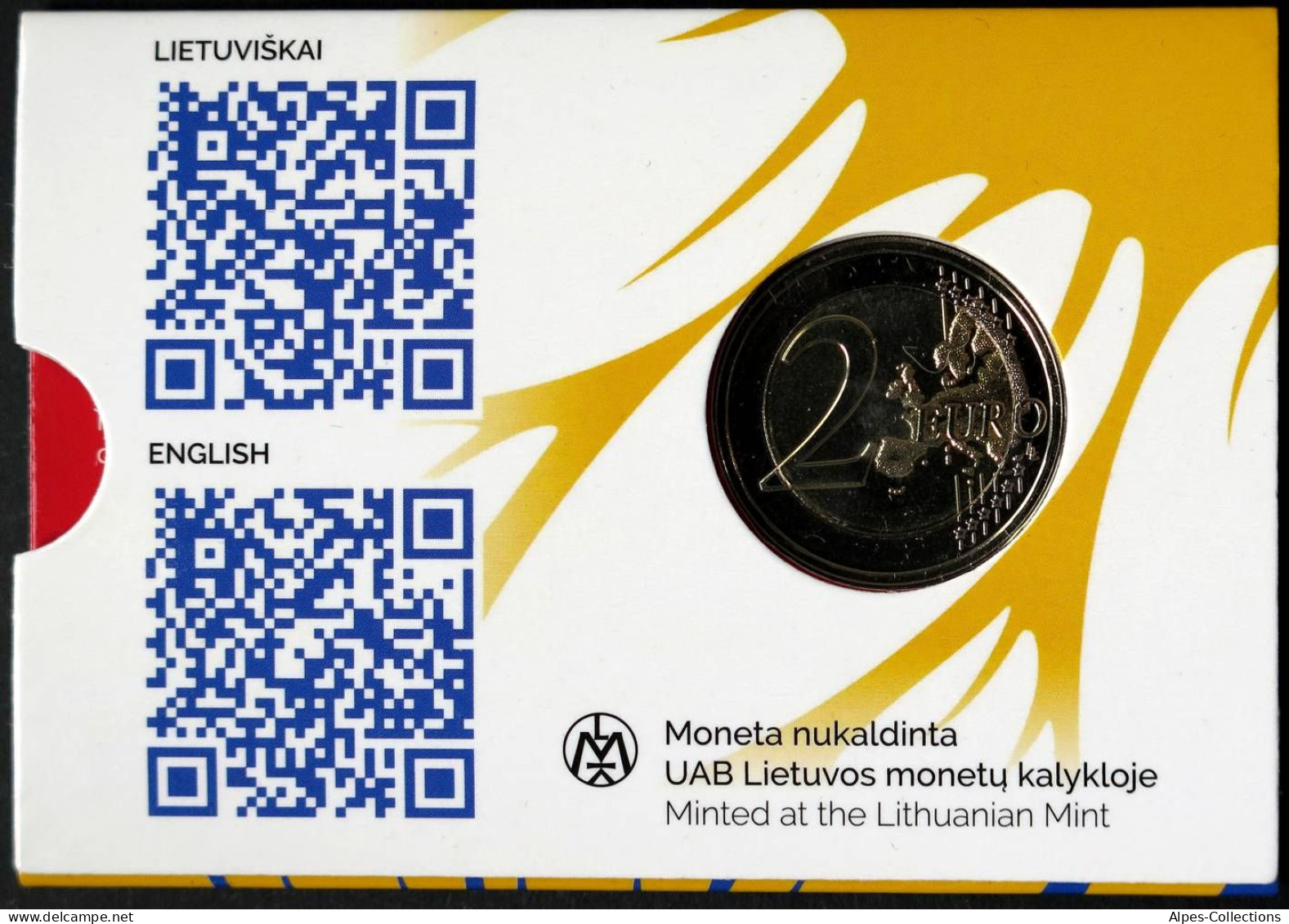 LI20023.2 - COINCARD LITUANIE - 2023 - 2 Euros Comm. Ensemble Avec L'Ukraine - Lithuania
