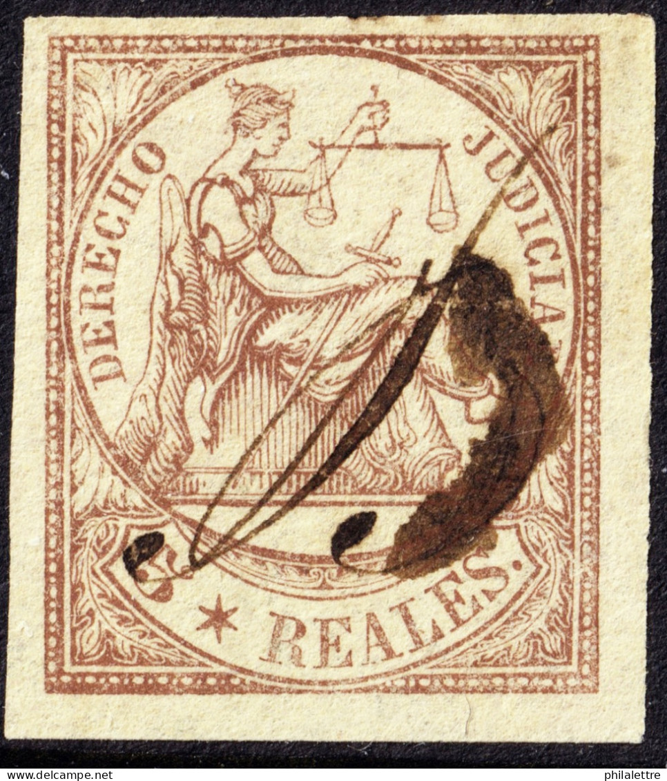 ESPAGNE / ESPANA - COLONIAS (serie Conjunta) 1865 Sello Fiscal "DERECHO JUDICIAL" 5R Castaño - Usado A Pluma - Kuba (1874-1898)