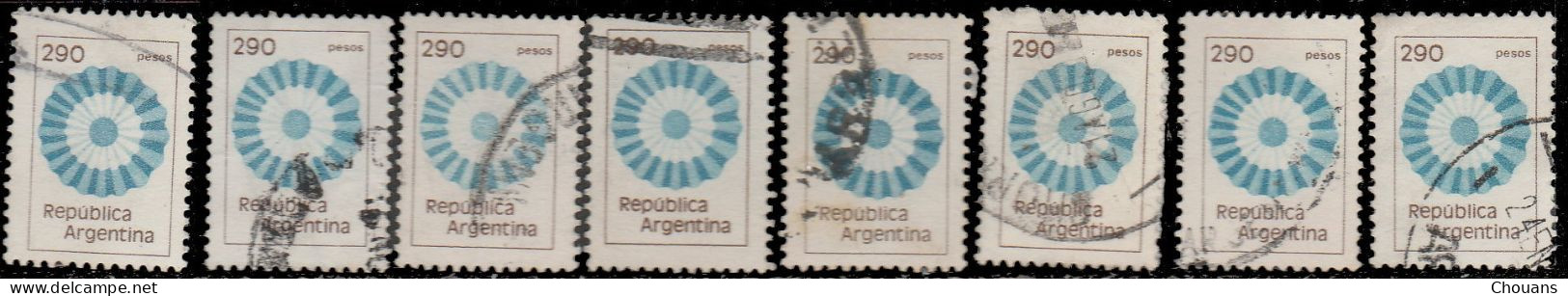 Argentine 1979. ~ YT 1191x8 + 1192x9 + 1193x6 + 1194x5 - Couleurs Nationales  (28 V) - Used Stamps