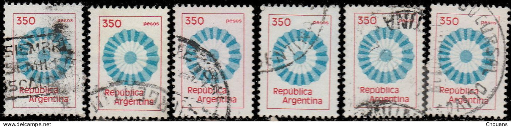Argentine 1979. ~ YT 1191x8 + 1192x9 + 1193x6 + 1194x5 - Couleurs Nationales  (28 V) - Usati