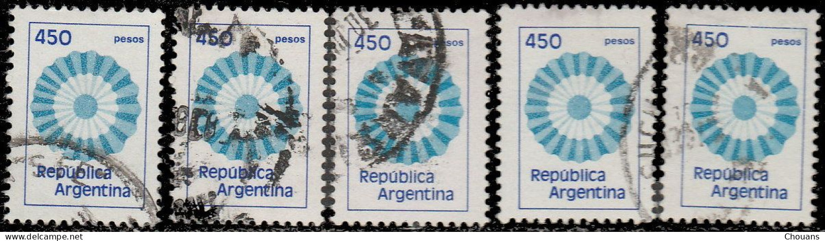 Argentine 1979. ~ YT 1191x8 + 1192x9 + 1193x6 + 1194x5 - Couleurs Nationales  (28 V) - Usati