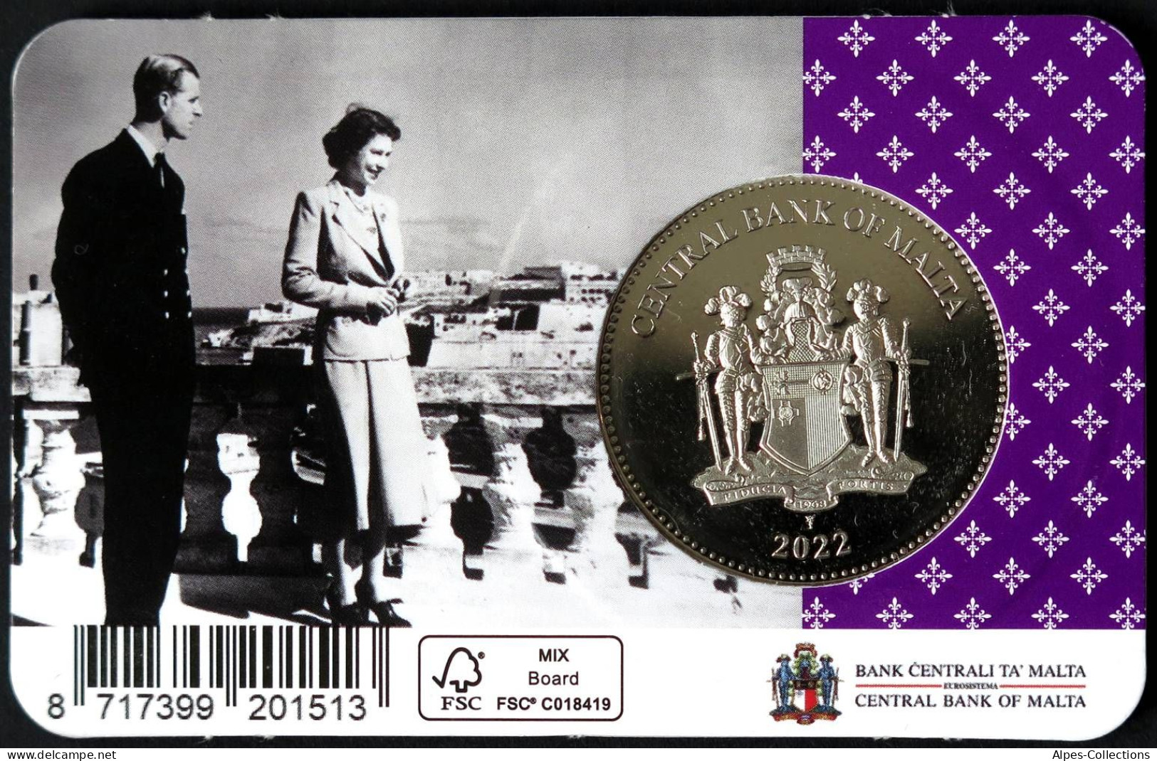 MAX00222.1 - COINCARD MALTE - 2022 - 2,5 Euros Jubilé Platine Reine Elisabeth II - Malte