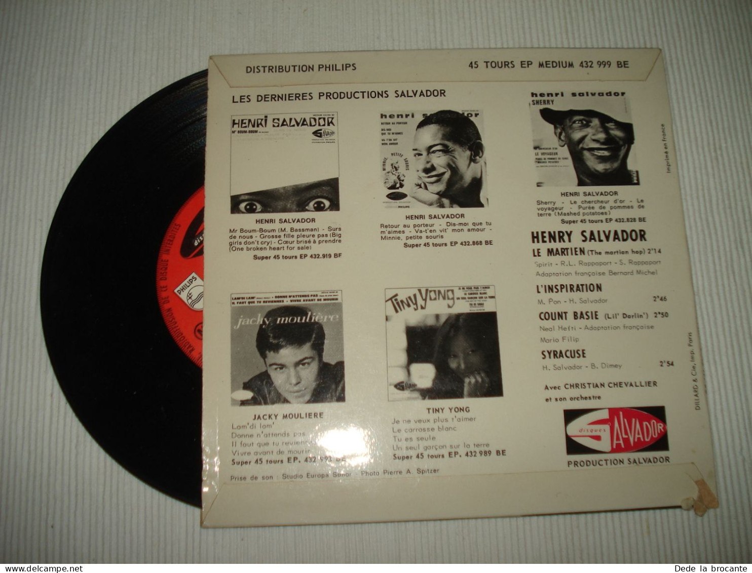 B13 / Henri Salvador – Le Martien  - EP – 432.999 BE - Fr 1963  EX/N.M - Speciale Formaten