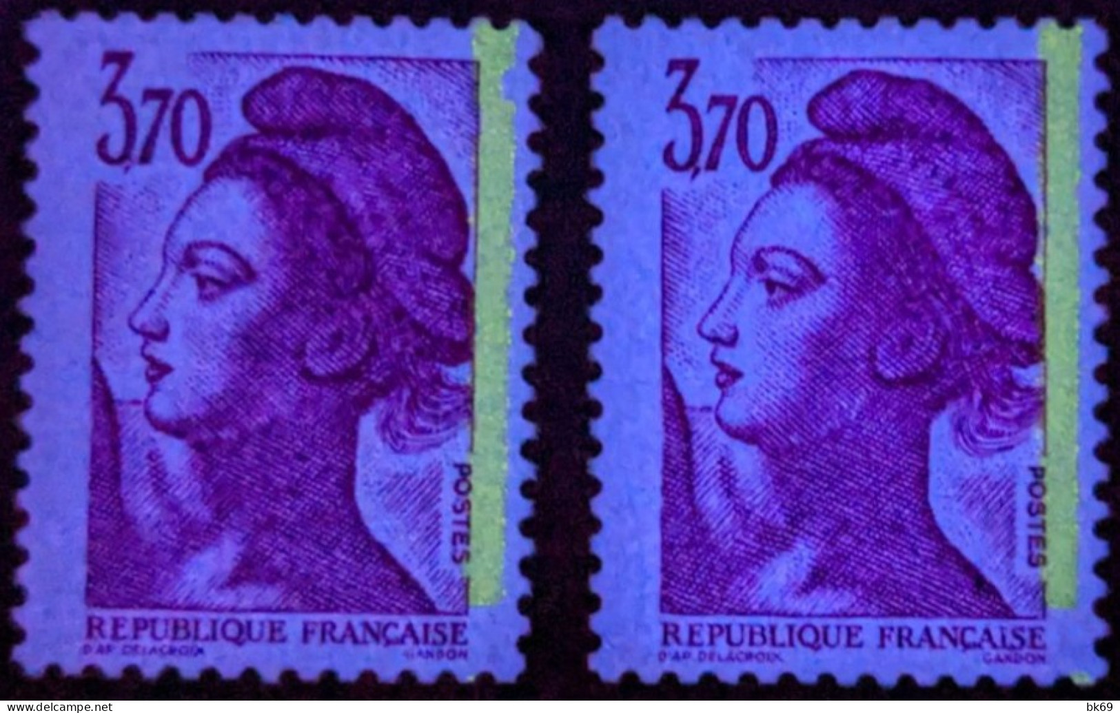 2486b**x2 Ex. Liberté 1 Bande De Phosphore à Droite Cote 10€ - Ungebraucht