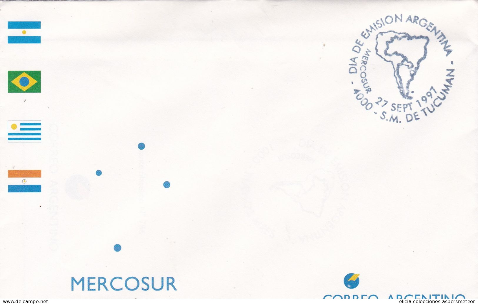 Argentina - 1997 - FDC - Mercosur - Closed Envelope - Caja 30 - FDC