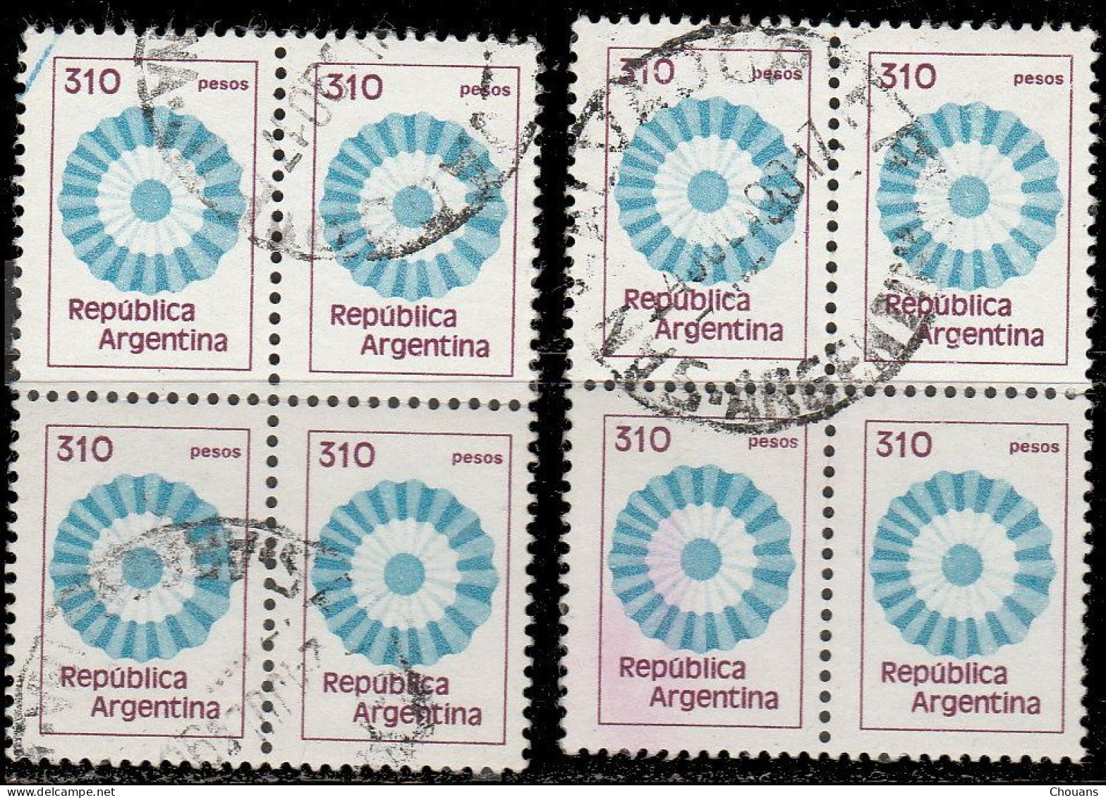 Argentine 1979. ~ YT 1192 B4 X 3 + 1193B4  - Couleurs Nationales  (4 Blocs De 4) - Ungebraucht