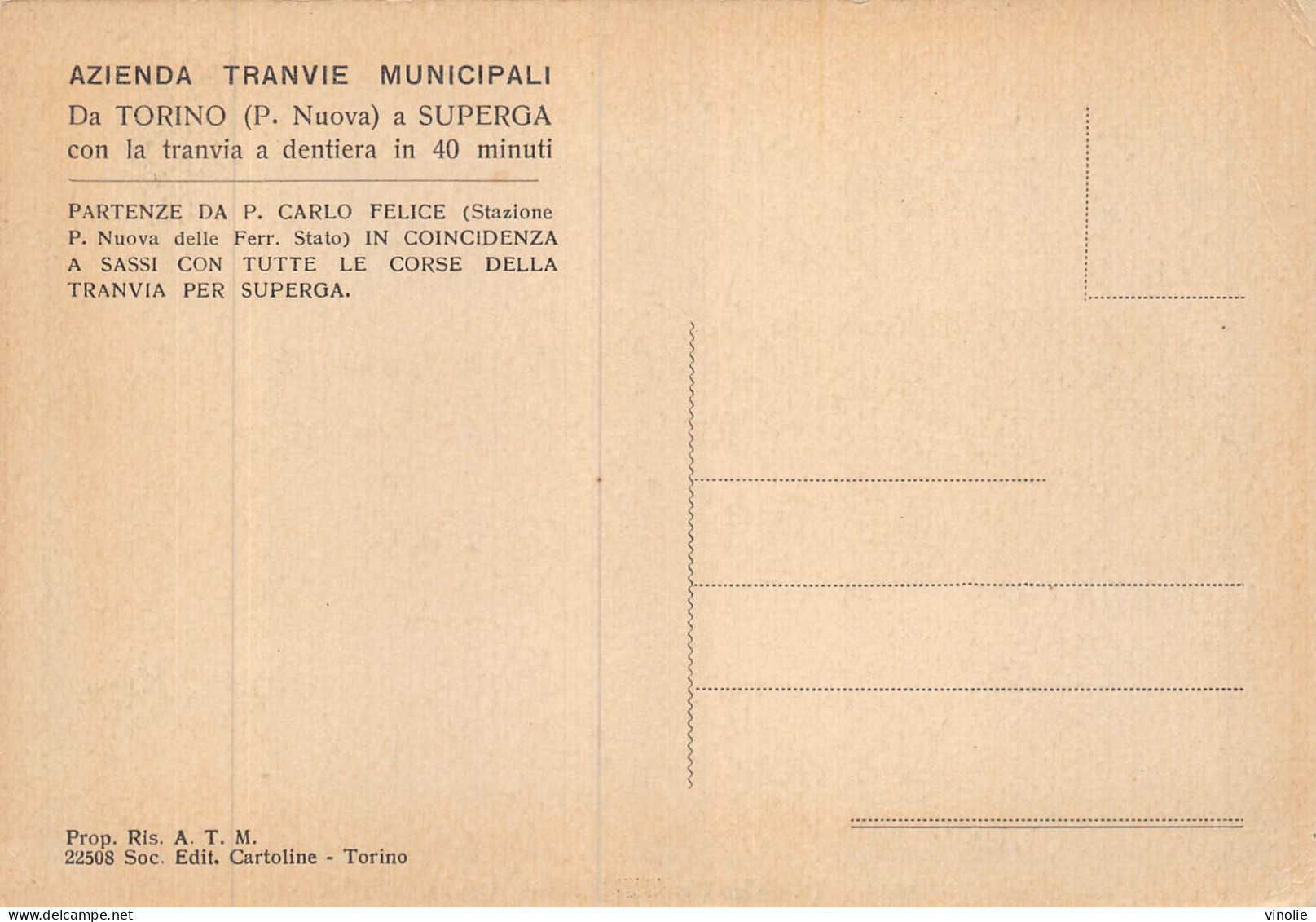 MO-24-165 : TORINO. TRANVIA A DENTIERA PER SUPERGA - Transport