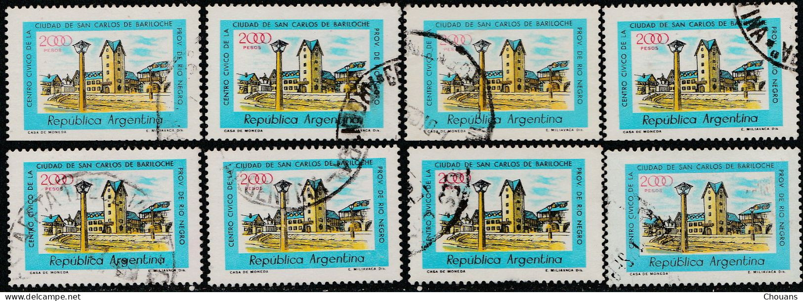 Argentine 1980. ~ YT 11221 X 9 - Centre Civique, Bariloche - Used Stamps