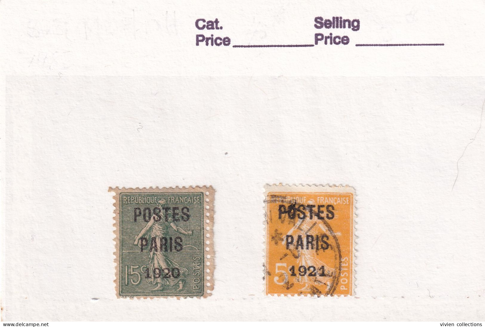 France Préoblitérés Timbres Type Semeuse N° 25 Sans Gomme + 27 Probablement Faux - 1953-1960