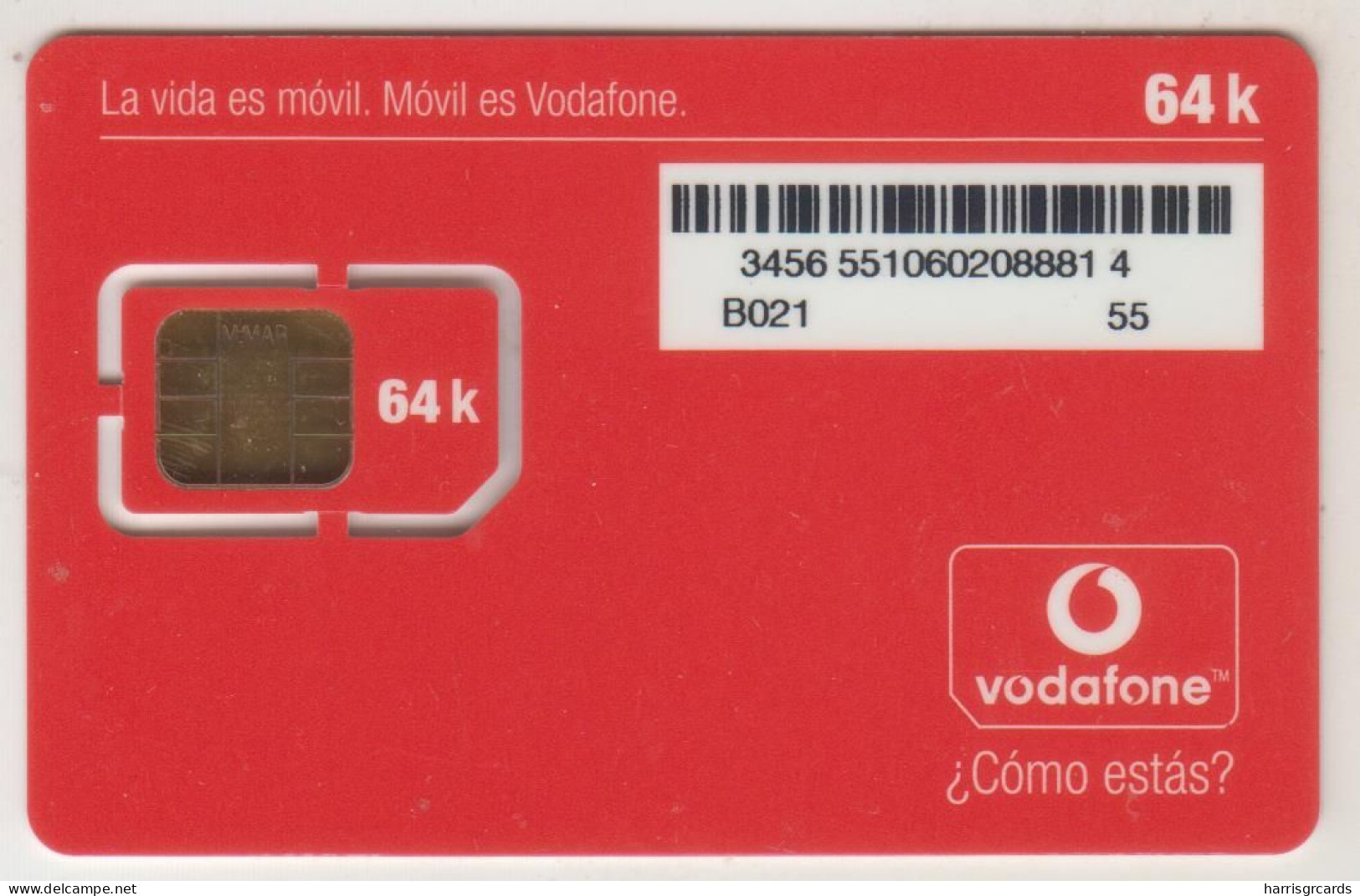 SPAIN - La Vida Es Móvil.Móvil Es Vodafone, VODAFONE 64k GSM Card, Mint - Vodafone