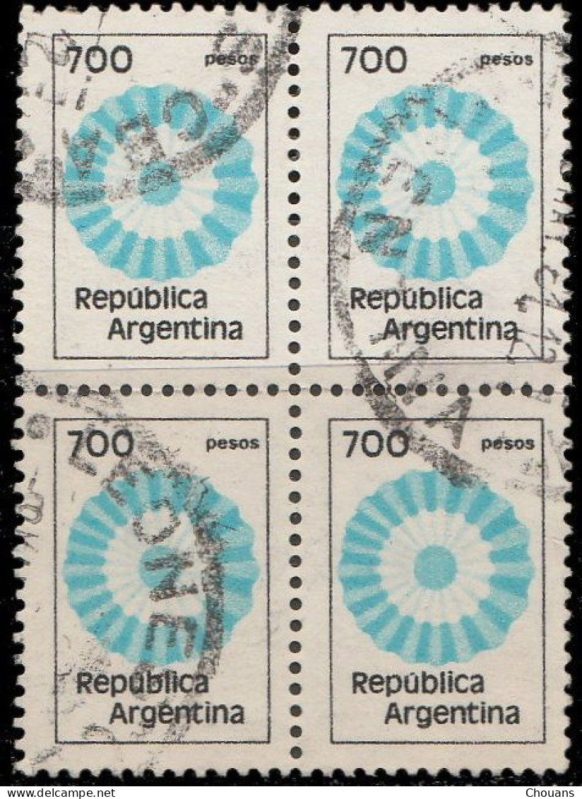 Argentine 1980. ~ YT 1238 Bloc De 4 - 700 P. Couleurs Nationales - Oblitérés