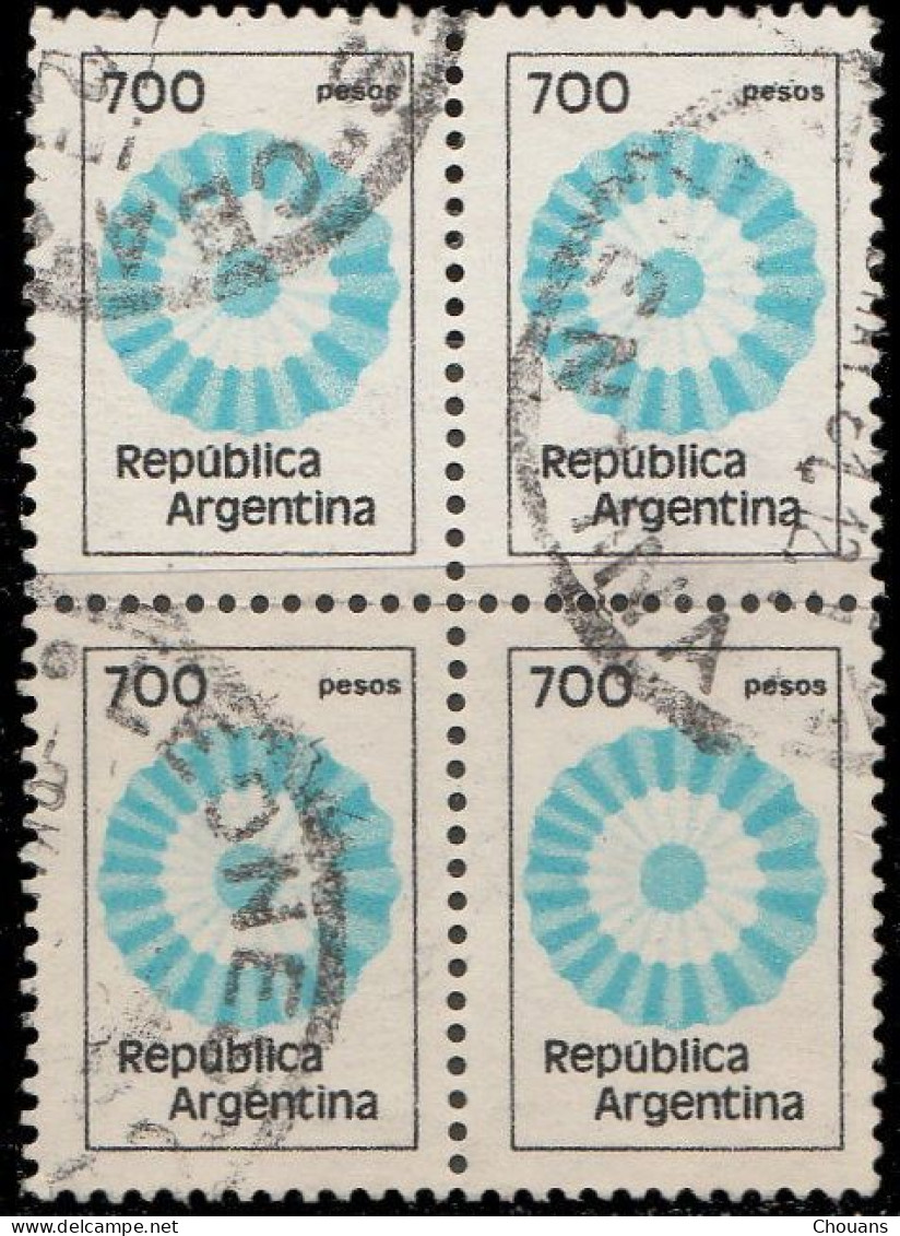 Argentine 1980. ~ YT 1238 Bloc De 4 - 700 P. Couleurs Nationales - Usati