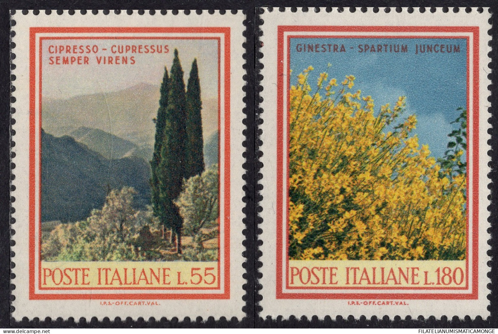Italia / Italia 1968 Correo 1031/32 **/MNH Flores Y Arboles (2 Sellos)  - 1961-70: Neufs
