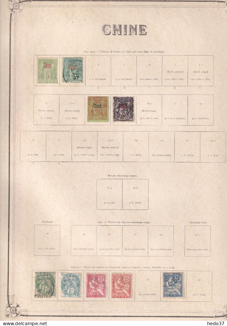 Chine - Collection Sur Pages Standard Yvert Et Tellier - Neufs Sans Gomme / Oblitérés - Unused Stamps
