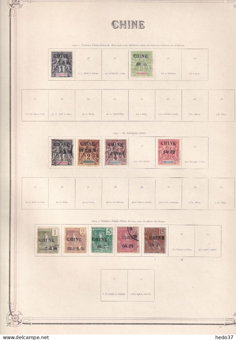Chine - Collection Sur Pages Standard Yvert Et Tellier - Neufs Sans Gomme / Oblitérés - Unused Stamps