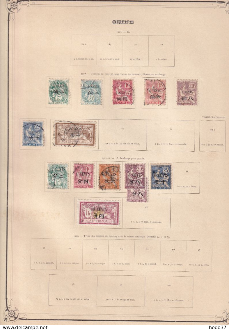 Chine - Collection Sur Pages Standard Yvert Et Tellier - Neufs Sans Gomme / Oblitérés - Unused Stamps