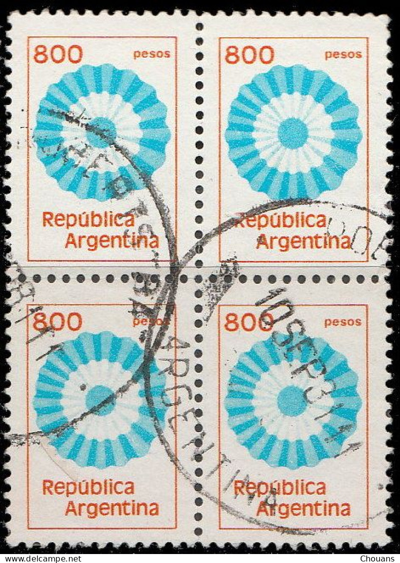 Argentine 1980. ~ YT 1239 Bloc De 4 - 800 P. Couleurs Nationales - Oblitérés
