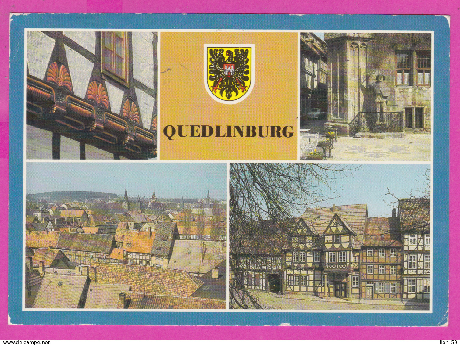 293577 / Germany DDR - Quedlinburg - 4 Views PC 1991 BRD - 60 Pf. 700 Jahre Stadtrechte Coats Of Arms Of Cities - Quedlinburg