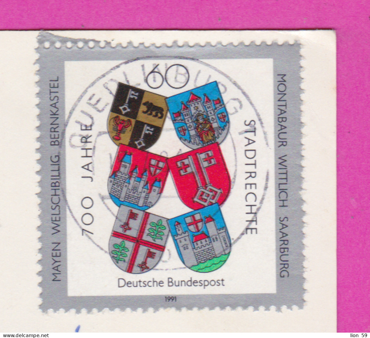 293577 / Germany DDR - Quedlinburg - 4 Views PC 1991 BRD - 60 Pf. 700 Jahre Stadtrechte Coats Of Arms Of Cities - Quedlinburg