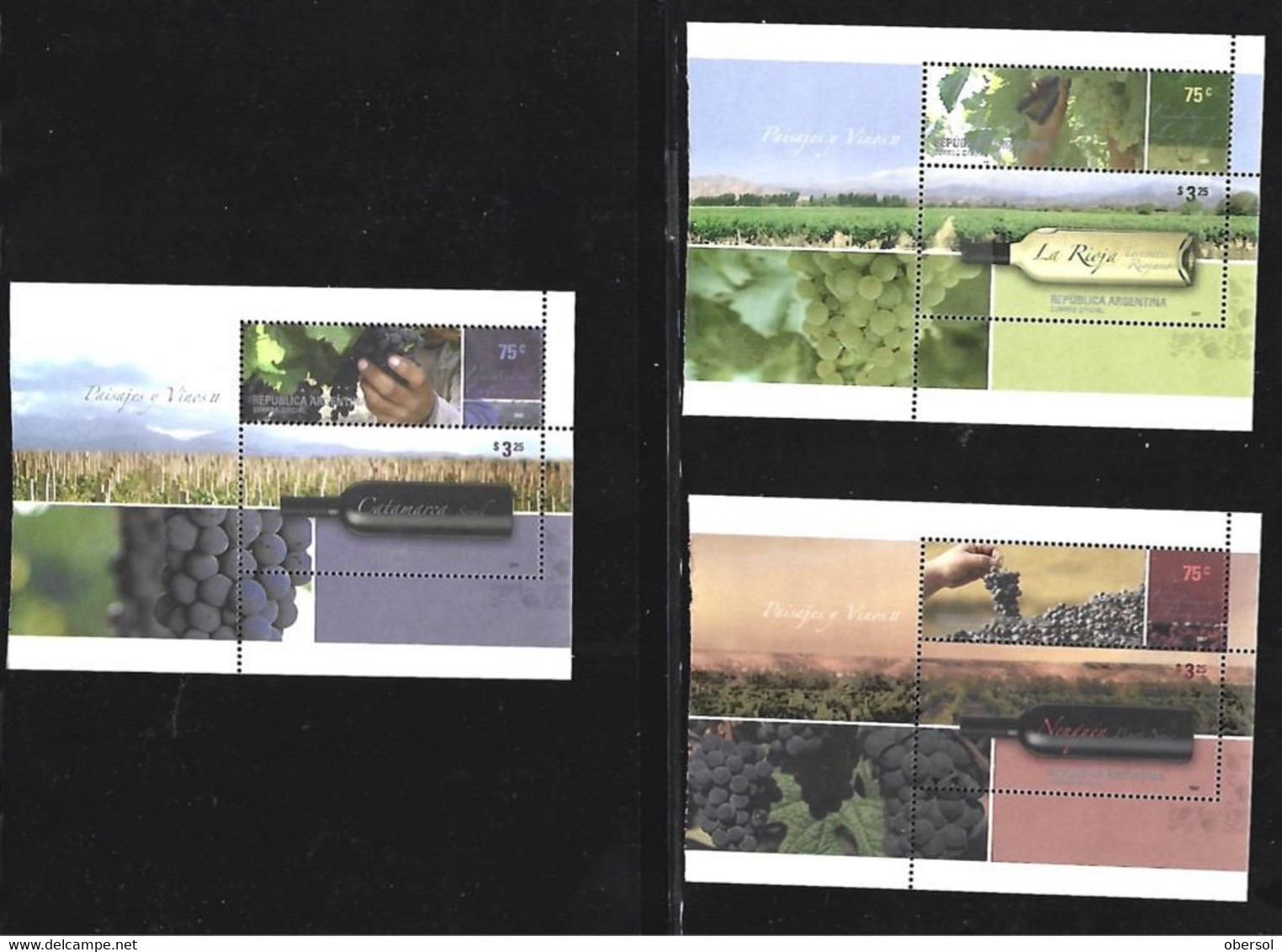 Argentina 2007 Wines Comple Souvenir Sheets From Booklet MNH - Unused Stamps