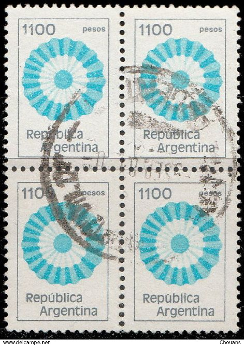 Argentine 1981. ~ YT 1278 Bloc De 4 - 1100 P. Couleurs Nationales - Oblitérés