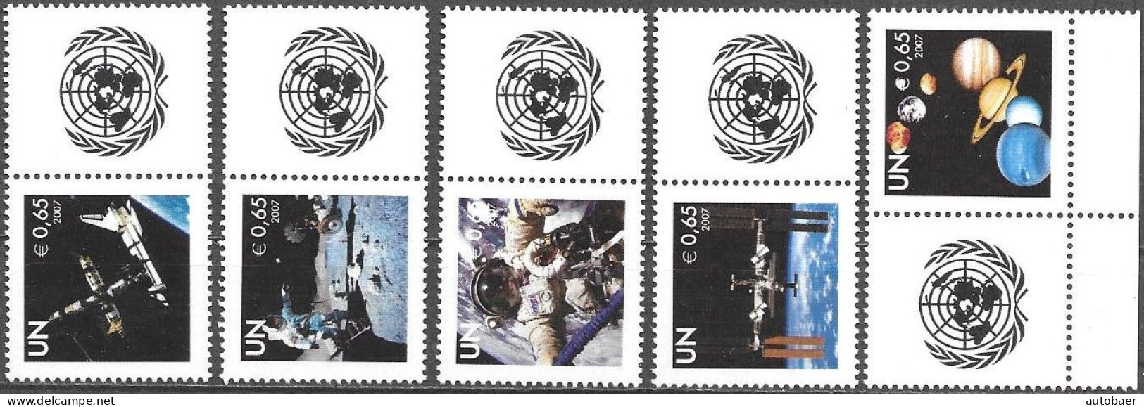 United Nations UNO UN Vereinte Nationen Vienna Wien 2007 International Space Week Mi. 513-17 MNH ** Neuf - Unused Stamps