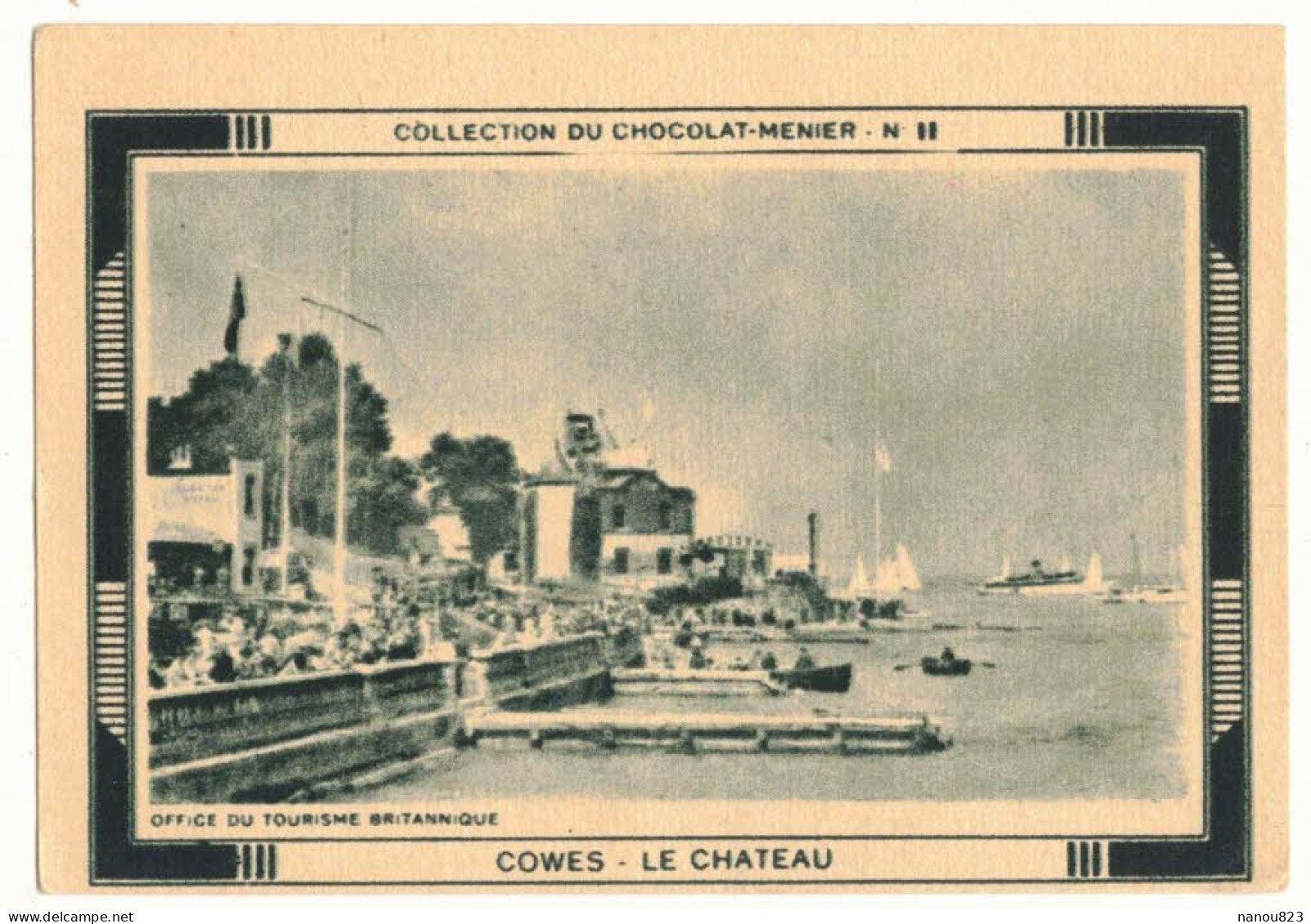 IMAGE CHROMO CHOCOLAT MENIER CONFISERIE N° 11 ROYAUME-UNI ÎLE DE WIGHT COWES LE CHÂTEAU CASTLE SITE TOURISTIQUE - Menier