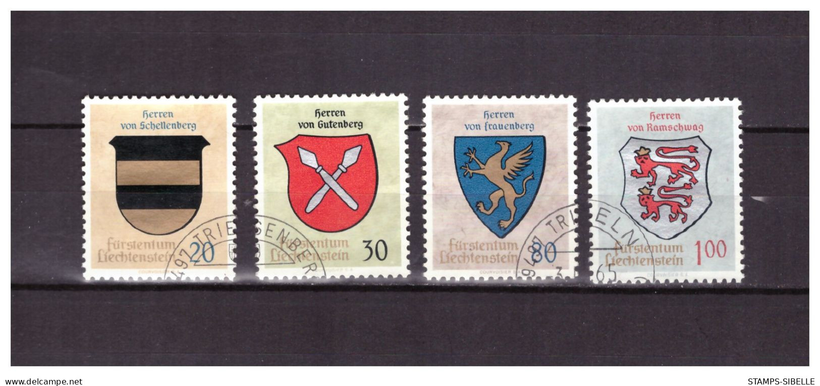 LIECHTENSTEIN   . N °  399 / 402  .  SERIE  ARMES  NOBLES     OBLITEREE    .  SUPERBE . - Gebruikt