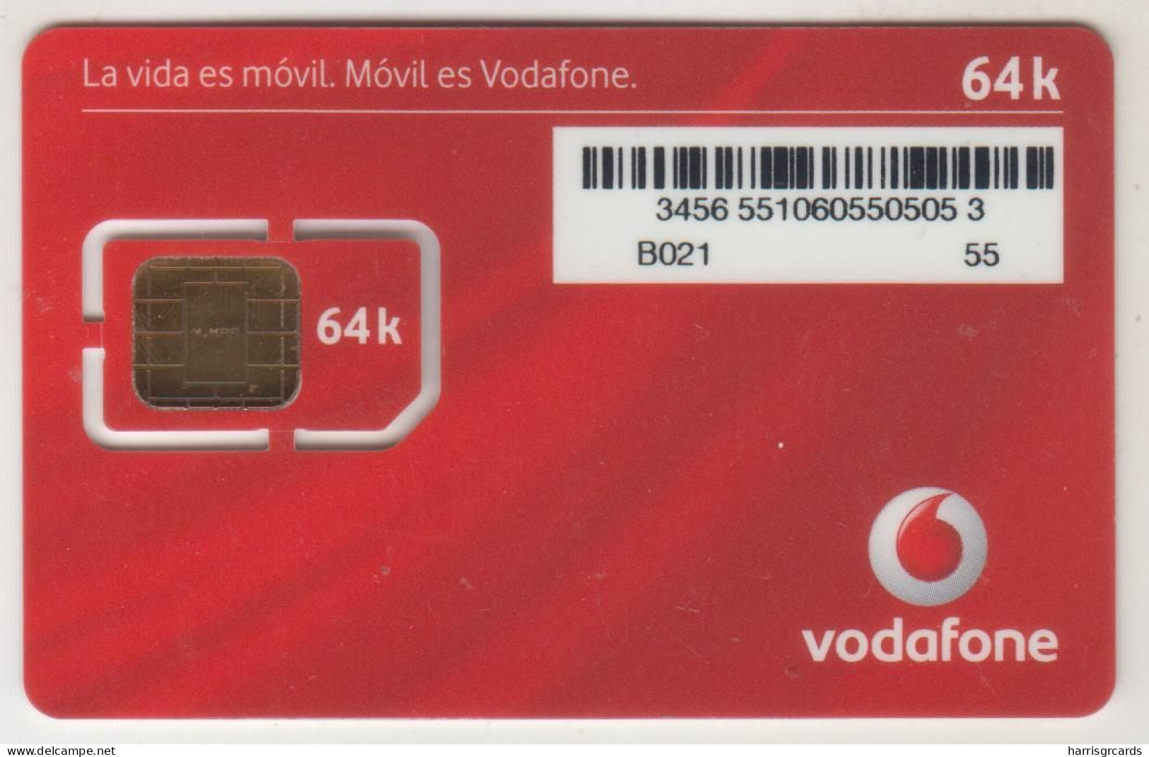 SPAIN - La Vida Es Móvil.Móvil Es Vodafone, VODAFONE 64k GSM Card, Mint - Vodafone