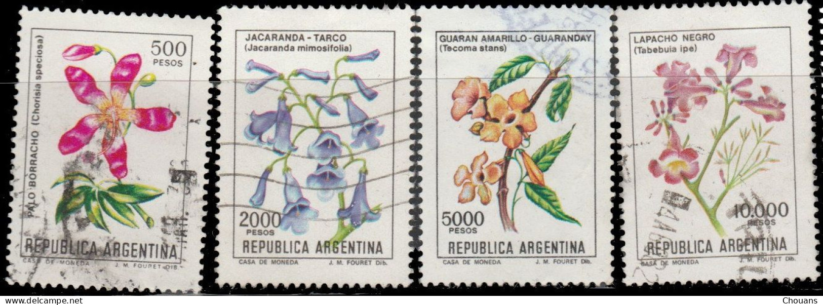 Argentine 1982. ~ YT 1290 à 93 - Fleurs - Gebraucht