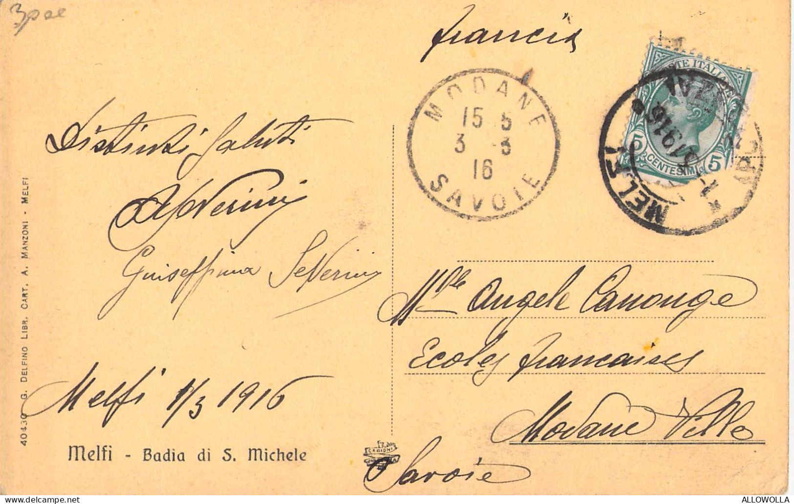25926 " MELFI-BADIA DI S. MICHELE " -VERA FOTO-CART.POST. SPED.1916 - Other & Unclassified
