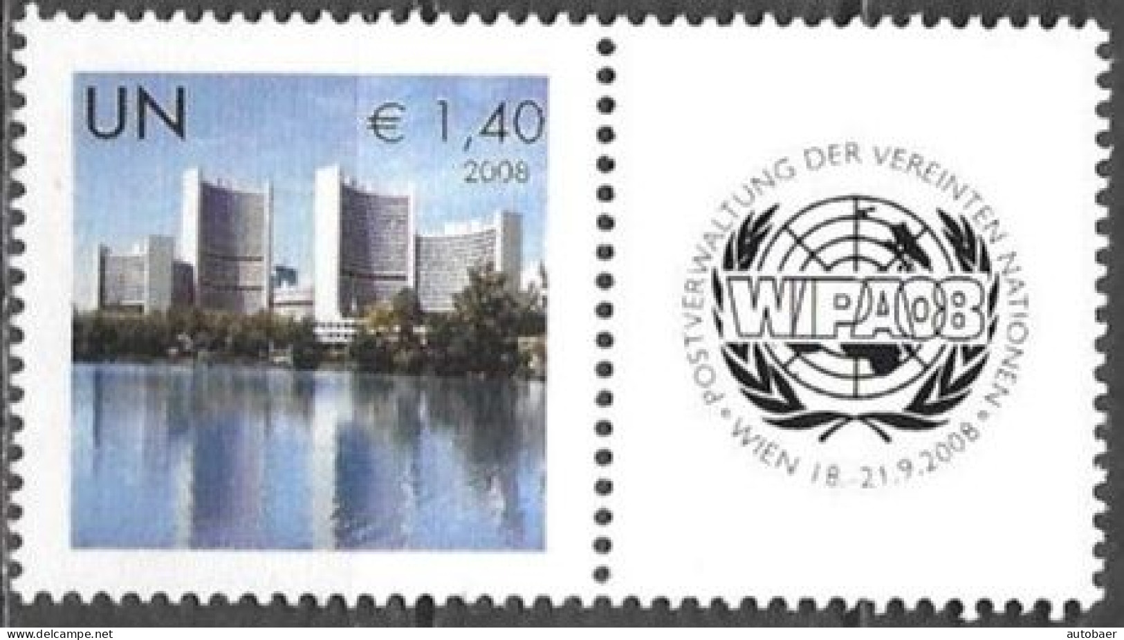 United Nations UNO UN Vereinte Nationen Vienna Wien 2008 Stamp Exhibition WIPA Briefmarken Ausstellung Mi. 550 MNH ** - Unused Stamps