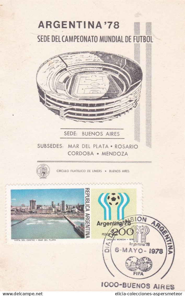 Argentina - 1978 - FDC - World Soccer Championship - Liniers Philatelic Circle -  Caja 30 - FDC