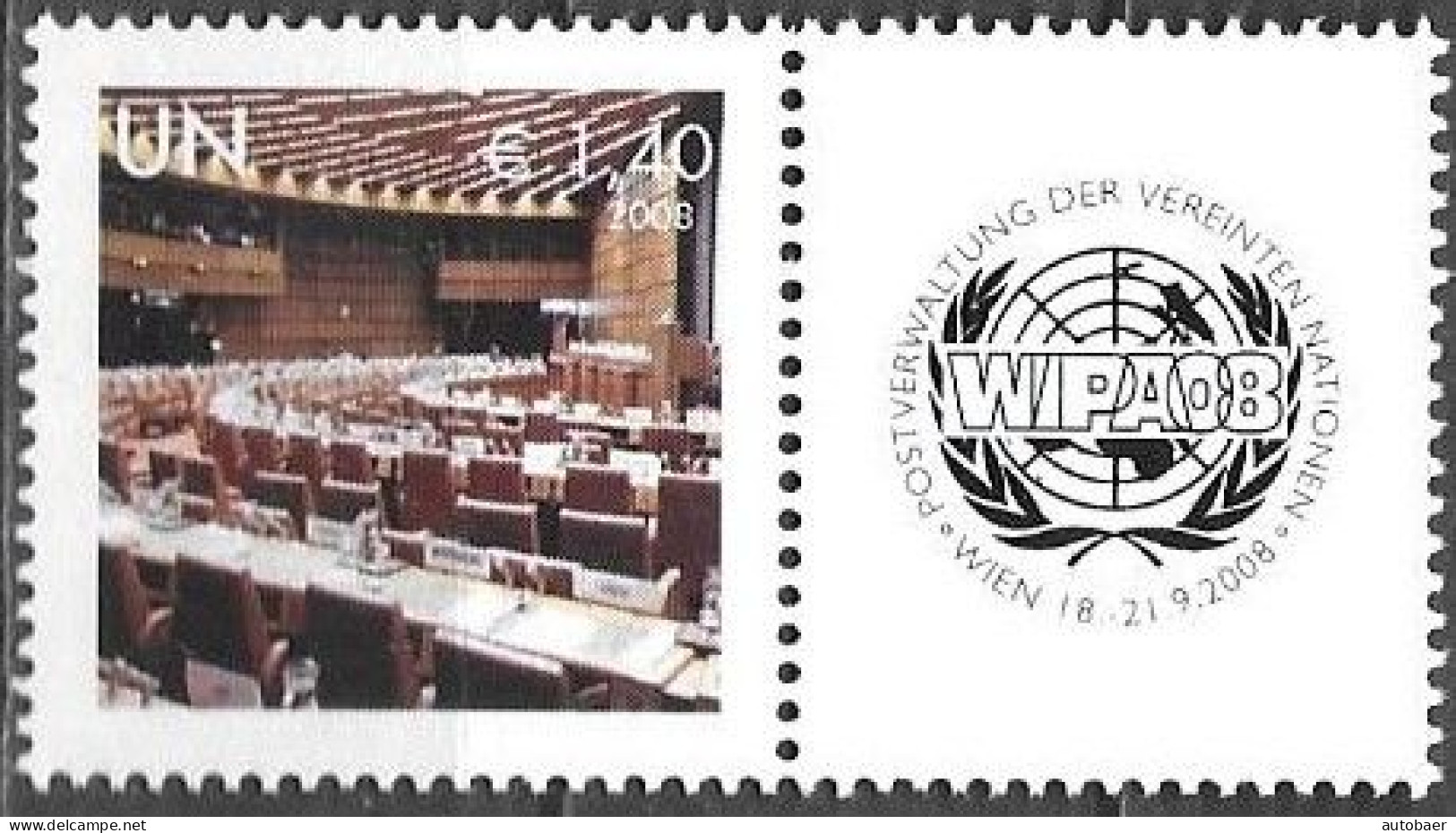 United Nations UNO UN Vereinte Nationen Vienna Wien 2008 Stamp Exhibition WIPA Briefmarken Ausstellung Mi. 554 MNH ** - Ongebruikt