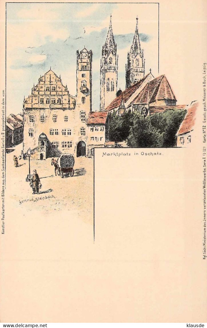 Oschatz - Marktplatz Künstlerkarte Bilder Aus Dem Sachsenland - Oschatz