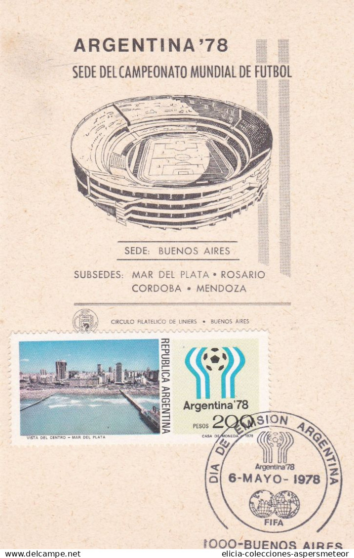 Argentina - 1978 - FDC - World Soccer Championship - Liniers Philatelic Circle -  Caja 30 - FDC