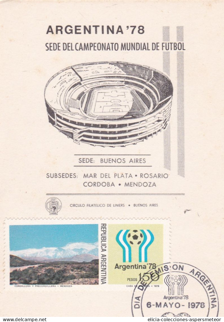 Argentina - 1978 - FDC - World Soccer Championship - Liniers Philatelic Circle -  Caja 30 - FDC