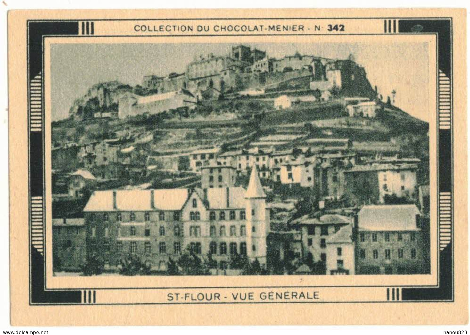 IMAGE CHROMO CHOCOLAT MENIER RIALTA AU LAIT N° 342 CANTAL ST SAINT FLOUR VUE GENERALE AUVERGNE - Menier