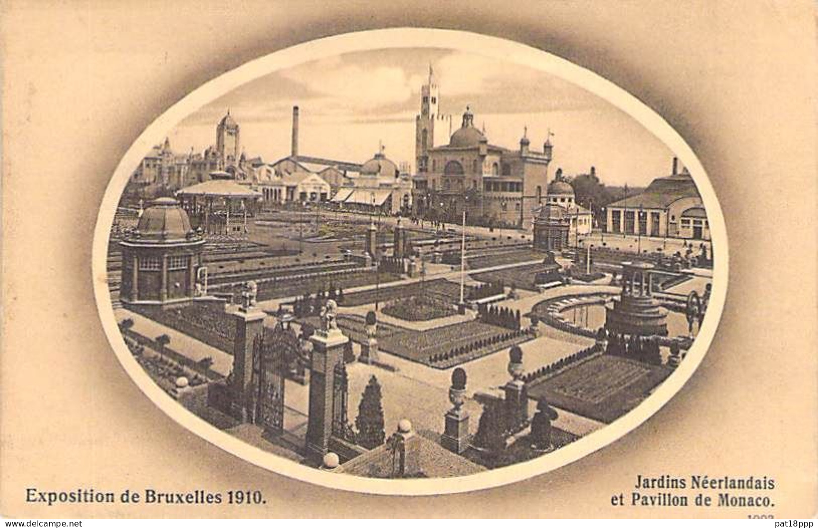 BELGIQUE Evènement - EXPOSITION BRUXELLES 1910 - Jardins Néerlandais Pavillon De Monaco - CPA Avec Cadre Belgien België - Ausstellungen