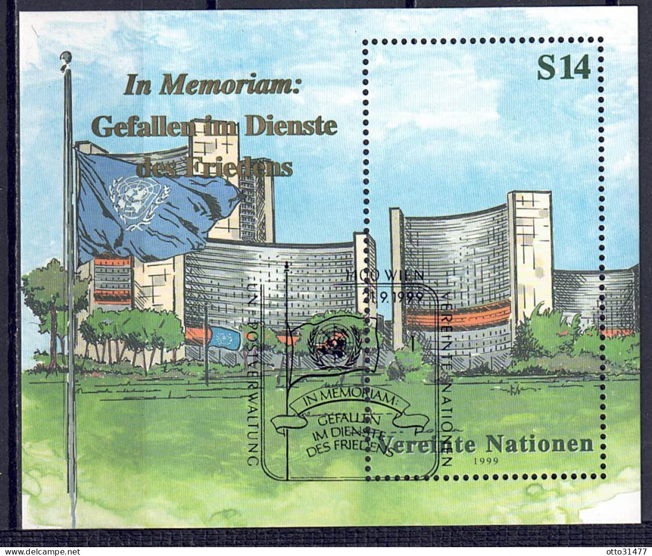 UNO Wien 1999 - Dag-Hammarskjöld-Medaille, Block 11, Gestempelt / Used - Gebraucht