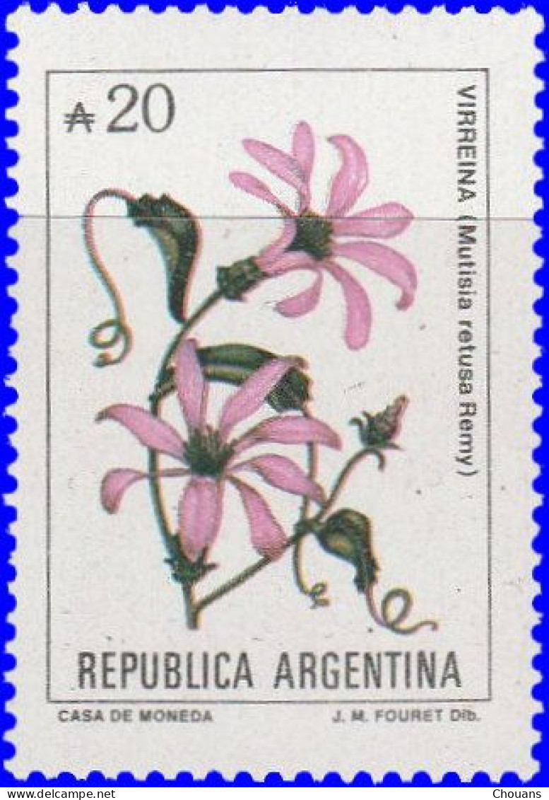 Argentine 1989. ~ YT 1682** - Ciruelillo (Embothrium Coccineum - Unused Stamps