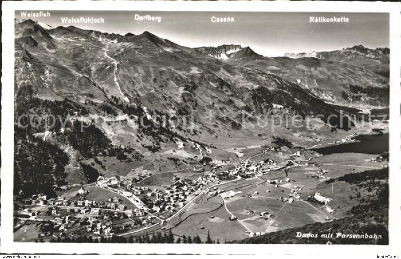 11781449 Davos GR Mit Parsennbahn Und Alpenpanorama Davos Platz - Autres & Non Classés