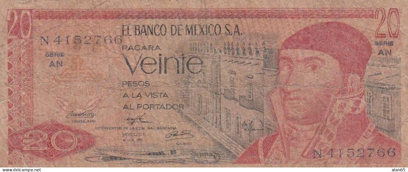 Mexico Lot Of 2 Banknotes, #64b 1973 20 Pesos And #122g 2012 20 Pesos - México