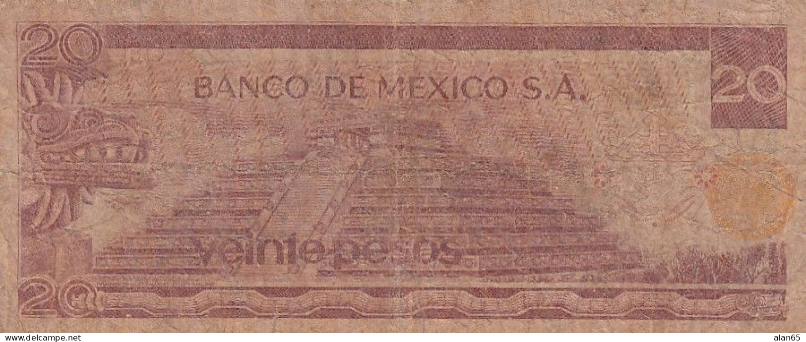 Mexico Lot Of 2 Banknotes, #64b 1973 20 Pesos And #122g 2012 20 Pesos - Mexiko