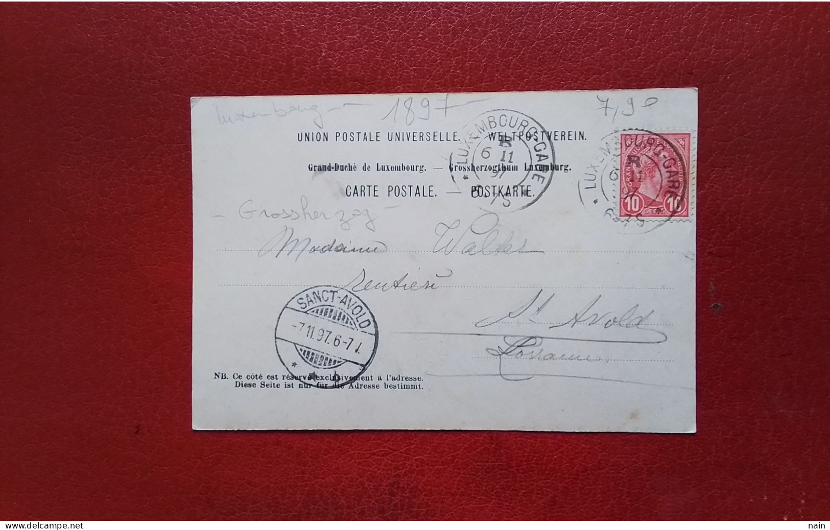 LUXEMBOURG - 1897 - S. K. HADOLF I. GROSSHERZOG....VOIR LES SCANS.. - Famiglia Reale