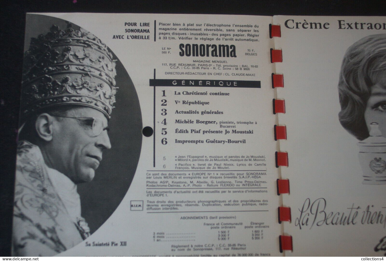 SONORAMA N°2 1958 EDITH PIAF.MOUSTAKI.BOURVIL.GUETARY.MICHELE BOEGNER ET +.VARIANTE - Formati Speciali