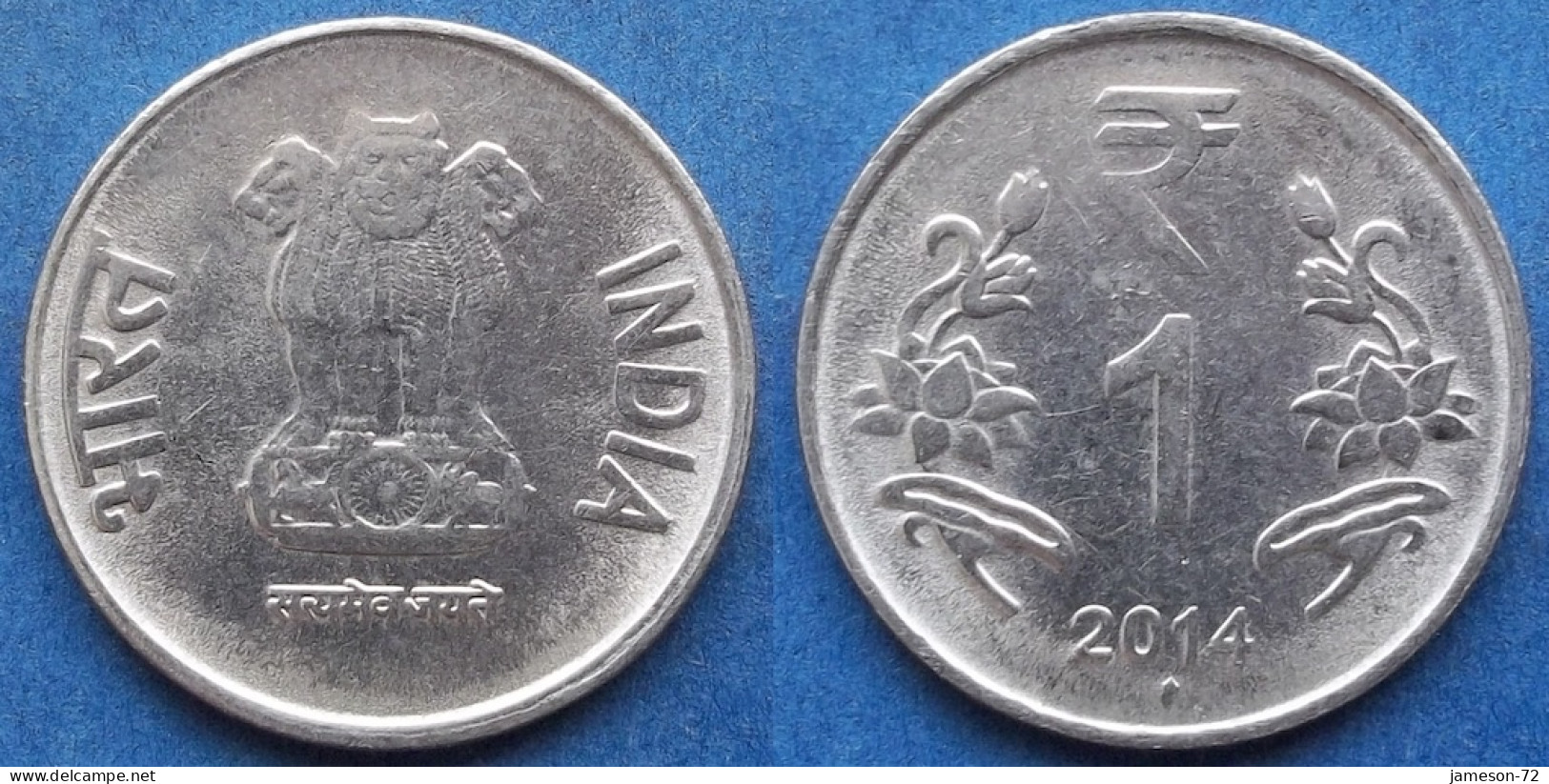 INDIA - 1 Rupee 2014 "Lotus Flowers" KM# 394 Republic Decimal Coinage (1957) - Edelweiss Coins - Georgien